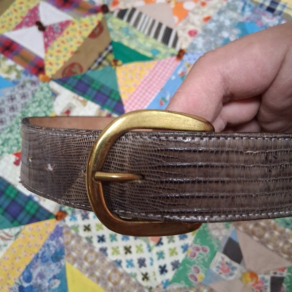 Circle Y Belt 30 Lizard Reptile Leather Western Gray